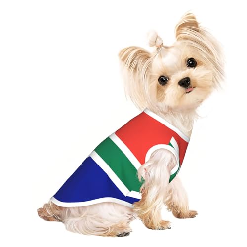 S Pet atmungsaktives ärmelloses T-Shirt für Katzen und Hunde, leichtes Tanktop mit südafrikanischer Flagge, dehnbar S Pet atmungsaktives ärmelloses T-Shirt für Katzen und Hunde, leichtes Tanktop mit südafrikanischer Flagge, dehnbar von LGHHGY