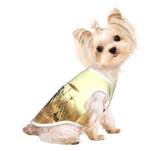 S Pet atmungsaktives ärmelloses T-Shirt für Katzen & Hunde – leichtes Tanktop mit Musiktrommel im Felddruck und dehnbarem S Pet atmungsaktives ärmelloses T-Shirt für Katzen & Hunde – leichtes Tanktop mit Musiktrommel im Felddruck und dehnbarem von LGHHGY