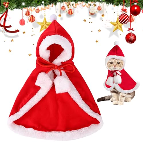 Hundekostüm Weihnachten, Weihnachten Haustier Umhang, Weihnachts Katze Kleidung, Haustier Weihnachtsoutfit, Hunde Weihnachtskostüm, für Kleine Hunde Katzen Haustier von LGZIN