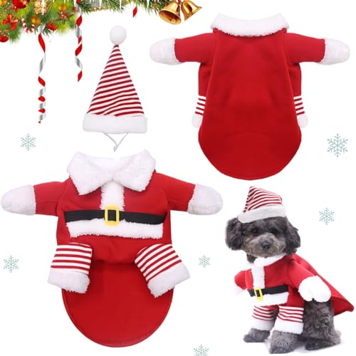 Weihnachten Haustier Umhang, Weihnachten Hundebekleidung, Katzen Weihnachten Kostüm, Haustier Welpen Kostüm, Weihnachts Katze Kleidung mit Santa Hut von LGZIN