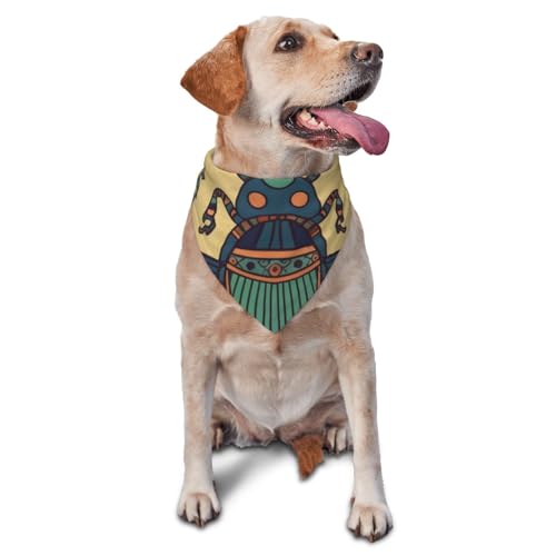 Ägyptischer Skarabäus-Hundehalstuch, Haustier-Schal, Zubehör für kleine, mittelgroße Hunde, Katzen, Foto-Requisite, dreieckig, verstellbar, Welpen-Lätzchen, waschbar, Hundehalstuch, Welpen-Halstuch von LHBWCVN