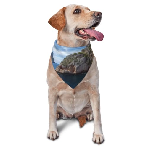 Arch in Mallorca Spanien Hundehalstuch, Zubehör für kleine, mittelgroße Hunde und Katzen, Foto-Requisite, dreieckiges Haustierhalstuch, verstellbares Welpen-Lätzchen, waschbar, Hundehalstuch von LHBWCVN