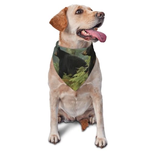 Black Bears Hunde-Bandana, Haustier-Schal, Zubehör für kleine, mittelgroße Hunde und Katzen, Foto-Requisite, dreieckig, verstellbar, Welpen-Lätzchen, waschbar, Hundehalstuch, Welpen-Halstuch Black Bears Hunde-Bandana, Haustier-Schal, Zubehör für kleine, mittelgroße Hunde und Katzen, Foto-Requisite, dreieckig, verstellbar, Welpen-Lätzchen, waschbar, Hundehalstuch, Welpen-Halstuch von LHBWCVN