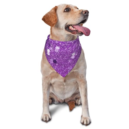 Funkelndes lila Glitzer-Hundehalstuch, Zubehör für kleine, mittelgroße Hunde und Katzen, Foto-Requisite, dreieckig, verstellbares Welpen-Lätzchen, waschbar, Hundehalstuch, Welpen-Halstuch Funkelndes lila Glitzer-Hundehalstuch, Zubehör für kleine, mittelgroße Hunde und Katzen, Foto-Requisite, dreieckig, verstellbares Welpen-Lätzchen, waschbar, Hundehalstuch, Welpen-Halstuch von LHBWCVN