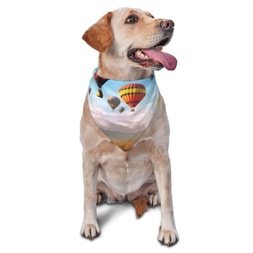 Heißluftballons-Hundehalstuch, Haustier-Schal, Zubehör für kleine, mittelgroße Hunde, Katzen, Foto-Requisite, dreieckig, verstellbar, Welpen-Lätzchen, waschbar, Hundehalstuch, Welpen-Halstuch von LHBWCVN