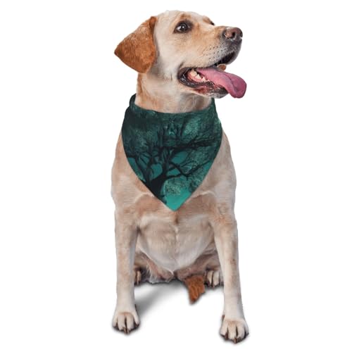 Hundehalstuch, Motiv: Baum im Mondschein, Zubehör für kleine, mittelgroße Hunde und Katzen, Foto-Requisite, Dreieck, verstellbares Welpen-Lätzchen, waschbar, Hundehalstuch, Welpen-Halstuch Hundehalstuch, Motiv: Baum im Mondschein, Zubehör für kleine, mittelgroße Hunde und Katzen, Foto-Requisite, Dreieck, verstellbares Welpen-Lätzchen, waschbar, Hundehalstuch, Welpen-Halstuch von LHBWCVN