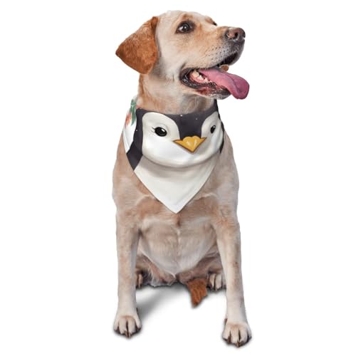 Hundehalstuch, Motiv: Pinguin mit Blumen, Zubehör für kleine, mittelgroße Hunde und Katzen, Foto-Requisite, dreieckig, verstellbares Welpen-Lätzchen, waschbar, Hundehalstuch, Welpen-Halstuch Hundehalstuch, Motiv: Pinguin mit Blumen, Zubehör für kleine, mittelgroße Hunde und Katzen, Foto-Requisite, dreieckig, verstellbares Welpen-Lätzchen, waschbar, Hundehalstuch, Welpen-Halstuch von LHBWCVN