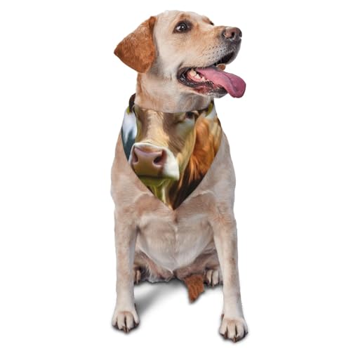 Hundehalstuch, Tiermotiv, Braun, Kuh-Motiv, Haustier-Schal, Zubehör für kleine, mittelgroße Hunde, Katzen, Foto-Requisite, dreieckig, verstellbar, waschbar, Hundehalstuch, Welpen-Halstuch Hundehalstuch, Tiermotiv, Braun, Kuh-Motiv, Haustier-Schal, Zubehör für kleine, mittelgroße Hunde, Katzen, Foto-Requisite, dreieckig, verstellbar, waschbar, Hundehalstuch, Welpen-Halstuch von LHBWCVN