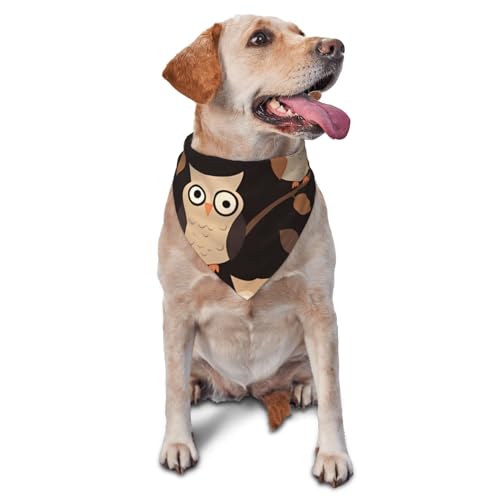 Hundehalstuch, niedliches braunes Cartoon-Eulen-Motiv, Haustier-Schal, Zubehör für kleine, mittelgroße Hunde und Katzen, Foto-Requisite, dreieckig, verstellbar, waschbar, Hundehalstuch Hundehalstuch, niedliches braunes Cartoon-Eulen-Motiv, Haustier-Schal, Zubehör für kleine, mittelgroße Hunde und Katzen, Foto-Requisite, dreieckig, verstellbar, waschbar, Hundehalstuch von LHBWCVN