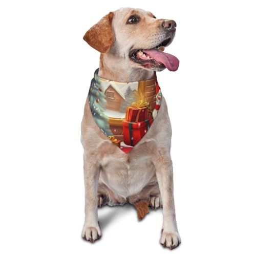 Hundehalstuch mit Aufschrift "Merry Christmas Day", Zubehör für kleine, mittelgroße Hunde, Katzen, Foto-Requisite, dreieckig, verstellbar, Welpen-Lätzchen, waschbar, Hundehalstuch, Welpen-Halstuch von LHBWCVN