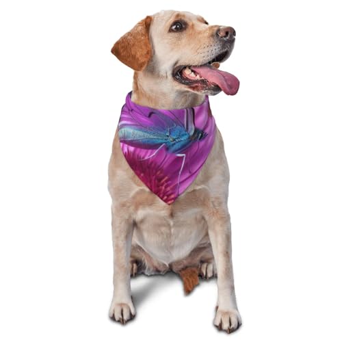 Hundehalstuch mit Blumen-Motiv, lila Schmetterling, Haustier-Schal, Zubehör für kleine, mittelgroße Hunde und Katzen, Foto-Requisite, Dreieck, Haustier-Bandana, verstellbares Welpen-Lätzchen, waschbar Hundehalstuch mit Blumen-Motiv, lila Schmetterling, Haustier-Schal, Zubehör für kleine, mittelgroße Hunde und Katzen, Foto-Requisite, Dreieck, Haustier-Bandana, verstellbares Welpen-Lätzchen, waschbar von LHBWCVN