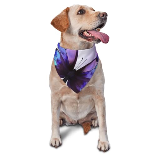 Hundehalstuch mit Blumen- und Schmetterlings-Motiv, Zubehör für kleine, mittelgroße Hunde und Katzen, Foto-Requisite, dreieckig, verstellbares Welpen-Lätzchen, waschbar, Hundehalstuch, Welpen-Halstuch Hundehalstuch mit Blumen- und Schmetterlings-Motiv, Zubehör für kleine, mittelgroße Hunde und Katzen, Foto-Requisite, dreieckig, verstellbares Welpen-Lätzchen, waschbar, Hundehalstuch, Welpen-Halstuch von LHBWCVN