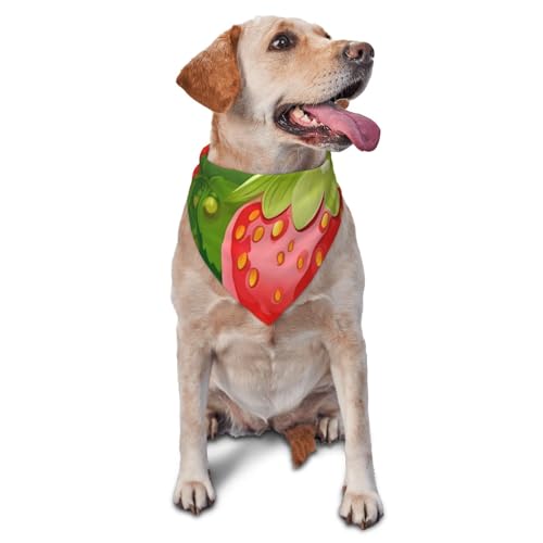 Hundehalstuch mit Erdbeere und Blume, Zubehör für kleine, mittelgroße Hunde und Katzen, Foto-Requisite, dreieckiges Haustierhalstuch, verstellbares Welpen-Lätzchen, waschbar, Hundehalstuch Hundehalstuch mit Erdbeere und Blume, Zubehör für kleine, mittelgroße Hunde und Katzen, Foto-Requisite, dreieckiges Haustierhalstuch, verstellbares Welpen-Lätzchen, waschbar, Hundehalstuch von LHBWCVN