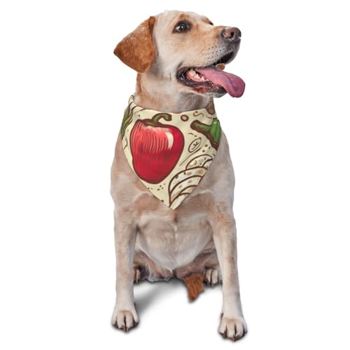 Hundehalstuch mit Gemüse, Obst, Haustier-Schal, Zubehör für kleine, mittelgroße Hunde und Katzen, Foto-Requisite, dreieckiges Haustierhalstuch, verstellbares Welpen-Lätzchen, waschbar, Hundehalstuch von LHBWCVN