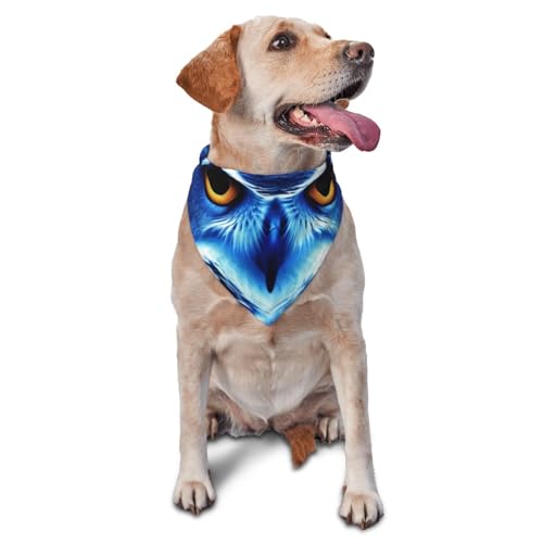 Hundehalstuch mit blauer Eule, Zubehör für kleine, mittelgroße Hunde und Katzen, Foto-Requisite, dreieckig, verstellbar, waschbar, Hundehalstuch, Welpen-Halstuch Hundehalstuch mit blauer Eule, Zubehör für kleine, mittelgroße Hunde und Katzen, Foto-Requisite, dreieckig, verstellbar, waschbar, Hundehalstuch, Welpen-Halstuch von LHBWCVN