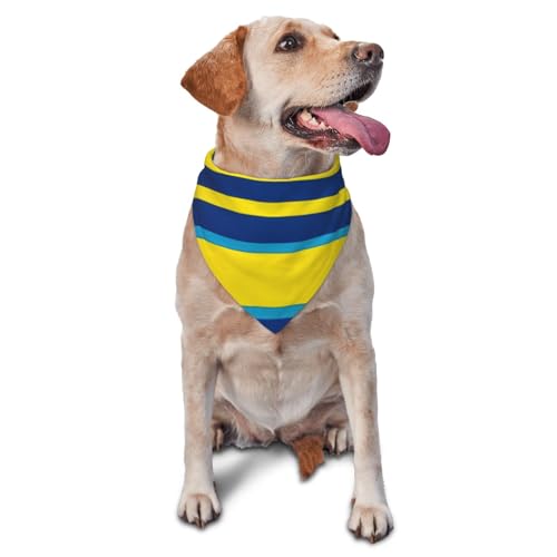 Hundehalstuch mit gelben und blauen Streifen, Zubehör für kleine, mittelgroße Hunde und Katzen, Foto-Requisite, dreieckiges Haustierhalstuch, verstellbares Welpen-Lätzchen, waschbar, Hundehalstuch Hundehalstuch mit gelben und blauen Streifen, Zubehör für kleine, mittelgroße Hunde und Katzen, Foto-Requisite, dreieckiges Haustierhalstuch, verstellbares Welpen-Lätzchen, waschbar, Hundehalstuch von LHBWCVN