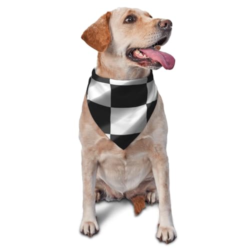 Hundehalstuch mit karierter Flagge, Haustier-Schal, Zubehör für kleine, mittelgroße Hunde und Katzen, Foto-Requisite, Dreieck, verstellbares Welpen-Lätzchen, waschbar, Hundehalstuch, Welpen-Halstuch Hundehalstuch mit karierter Flagge, Haustier-Schal, Zubehör für kleine, mittelgroße Hunde und Katzen, Foto-Requisite, Dreieck, verstellbares Welpen-Lätzchen, waschbar, Hundehalstuch, Welpen-Halstuch von LHBWCVN