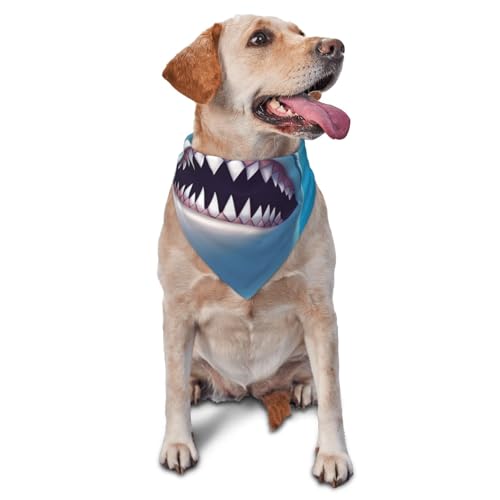 Hundehalstuch mit lächelndem Hai, Zubehör für kleine, mittelgroße Hunde und Katzen, Foto-Requisite, dreieckiges Haustierhalstuch, verstellbares Welpen-Lätzchen, waschbar, Hundehalstuch Hundehalstuch mit lächelndem Hai, Zubehör für kleine, mittelgroße Hunde und Katzen, Foto-Requisite, dreieckiges Haustierhalstuch, verstellbares Welpen-Lätzchen, waschbar, Hundehalstuch von LHBWCVN