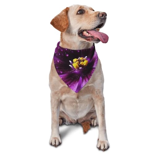 Hundehalstuch mit lila Blume, Haustier-Schal, Zubehör für kleine, mittelgroße Hunde und Katzen, Foto-Requisite, Dreieck, Haustierhalstuch, verstellbares Welpen-Lätzchen, waschbar, Hundehalstuch Hundehalstuch mit lila Blume, Haustier-Schal, Zubehör für kleine, mittelgroße Hunde und Katzen, Foto-Requisite, Dreieck, Haustierhalstuch, verstellbares Welpen-Lätzchen, waschbar, Hundehalstuch von LHBWCVN
