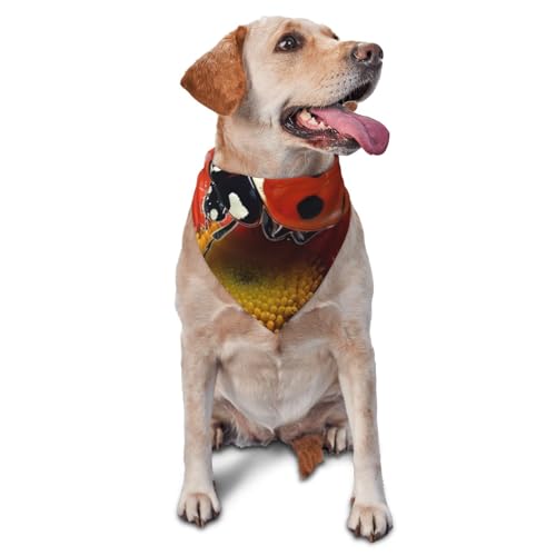 Ladybug Gänseblümchen-Hunde-Bandana, Haustier-Schal, Zubehör für kleine, mittelgroße Hunde und Katzen, Foto-Requisite, dreieckig, verstellbar, Welpen-Lätzchen, waschbar, Hundehalstuch, Welpen-Halstuch Ladybug Gänseblümchen-Hunde-Bandana, Haustier-Schal, Zubehör für kleine, mittelgroße Hunde und Katzen, Foto-Requisite, dreieckig, verstellbar, Welpen-Lätzchen, waschbar, Hundehalstuch, Welpen-Halstuch von LHBWCVN