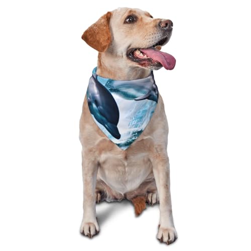 Niedliches Delfin-Hundehalstuch, Haustier-Schal, Zubehör für kleine, mittelgroße Hunde und Katzen, Foto-Requisite, dreieckiges Haustierhalstuch, verstellbares Welpen-Lätzchen, waschbar, Hundehalstuch Niedliches Delfin-Hundehalstuch, Haustier-Schal, Zubehör für kleine, mittelgroße Hunde und Katzen, Foto-Requisite, dreieckiges Haustierhalstuch, verstellbares Welpen-Lätzchen, waschbar, Hundehalstuch von LHBWCVN