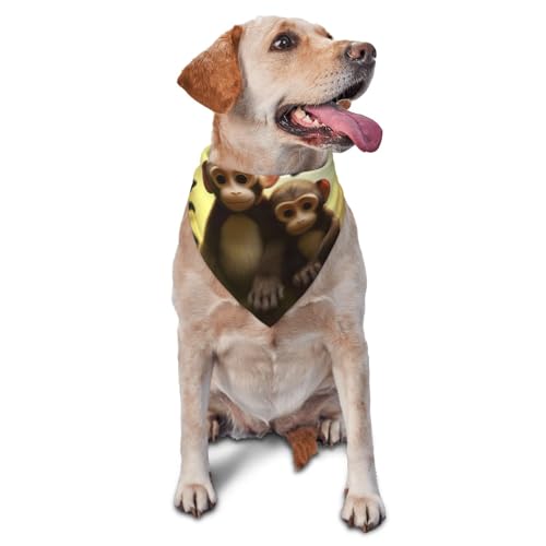 Niedliches Hundehalstuch mit Affen-Motiv, Haustier-Schal, Zubehör für kleine, mittelgroße Hunde und Katzen, Foto-Requisite, dreieckiges Haustierhalstuch, verstellbares Welpen-Lätzchen, waschbar Niedliches Hundehalstuch mit Affen-Motiv, Haustier-Schal, Zubehör für kleine, mittelgroße Hunde und Katzen, Foto-Requisite, dreieckiges Haustierhalstuch, verstellbares Welpen-Lätzchen, waschbar von LHBWCVN