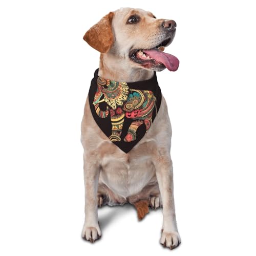 Schönes Elefanten-Hunde-Halstuch, Zubehör für kleine, mittelgroße Hunde und Katzen, Foto-Requisite, dreieckiges Haustierhalstuch, verstellbares Welpen-Lätzchen, waschbar, Hundehalstuch von LHBWCVN