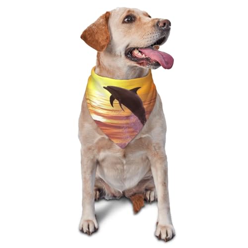 Sunset Delphins Dog Bandana Pet Scarf Accessories for Small Medium Dogs Cats Photo Prop, Triangle Pet Bandanas Adjustable Puppy Bib Washable Dog Halstuch, Puppy Neckerchief Sunset Delphins Dog Bandana Pet Scarf Accessories for Small Medium Dogs Cats Photo Prop, Triangle Pet Bandanas Adjustable Puppy Bib Washable Dog Halstuch, Puppy Neckerchief von LHBWCVN