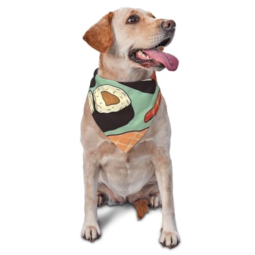 Sushi-Hundehalstuch, Hundehalstuch, Zubehör für kleine, mittelgroße Hunde, Katzen, Foto-Requisite, dreieckig, verstellbar, Welpen-Lätzchen, waschbar, Hundehalstuch, Welpen-Halstuch von LHBWCVN