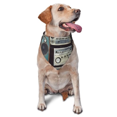 Vintage Wall of Radio Boombox Hund Bandana Haustier Schal Zubehör für kleine mittelgroße Hunde Katzen Foto Requisite, Dreieckige Haustier Bandanas verstellbares Welpen-Lätzchen waschbar Hund Halstuch Vintage Wall of Radio Boombox Hund Bandana Haustier Schal Zubehör für kleine mittelgroße Hunde Katzen Foto Requisite, Dreieckige Haustier Bandanas verstellbares Welpen-Lätzchen waschbar Hund Halstuch von LHBWCVN