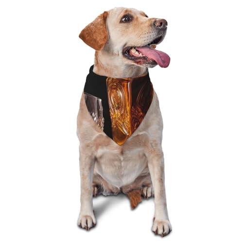 Whisky Beer Pictures Hundehalstuch, Haustier-Schal, Zubehör für kleine, mittelgroße Hunde und Katzen, Foto-Requisite, dreieckig, verstellbar, Welpen-Lätzchen, waschbar, Hundehalstuch, Welpen-Halstuch von LHBWCVN