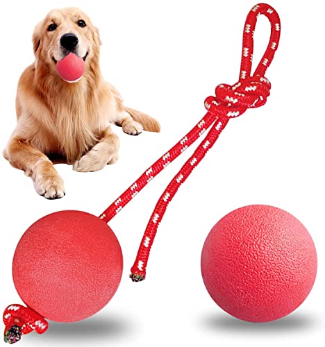 LHKJ 3 Stück Wurfball Hund, Hundespielzeug Ball mit Seil, Hundeball Spielzeug für Kleine Hunde Welpen von LHKJ