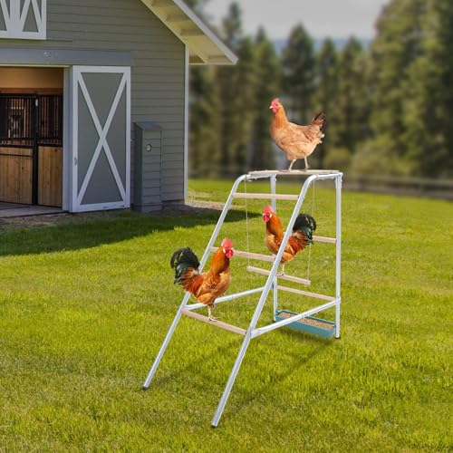 Hühnersitzstange mit Huhn Vogelschaukeln, 110 * 49 * 100cm Holz Sitzstangen für Hühner, Hühnerbaum mit Wassertrog Hühnersitzstange mit Huhn Vogelschaukeln, 110 * 49 * 100cm Holz Sitzstangen für Hühner, Hühnerbaum mit Wassertrog von LIAIZE