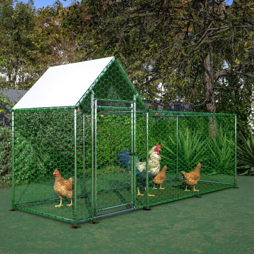 Hühnerstall Freilaufgehege 3x1x1,5m mit Sicherheitsschloss und Wasserdichtes PE-Tuch, Kleintiergehege aus Metall für Hühner, Kaninchen und weitere Kleintiere Hühnerstall Freilaufgehege 3x1x1,5m mit Sicherheitsschloss und Wasserdichtes PE-Tuch, Kleintiergehege aus Metall für Hühner, Kaninchen und weitere Kleintiere von LIANGFUN