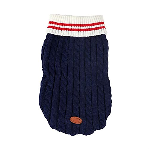 LIANYG Hundepullover Rollkragengestrickte Hundepullover Klassische Kabel Strick Hund Jumper Mantel Warme Haustier Winter Kleidung Outfits for Hunde Katzen in der kalten Jahreszeit Katzenpullover von LIANYG