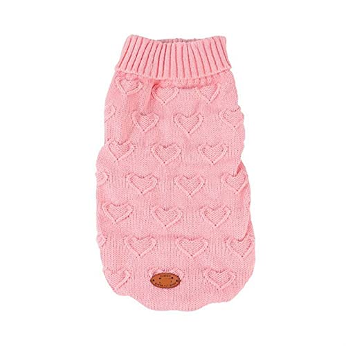 LIANYG Hundepullover Rollkragengestrickte Hundepullover Klassische Kabel Strick Hund Jumper Mantel Warme Haustier Winter Kleidung Outfits for Hunde Katzen in der kalten Jahreszeit Katzenpullover von LIANYG