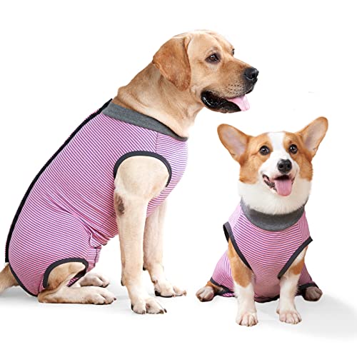 LIANZIMAU Hunde-Einteiler, atmungsaktiv, für chirurgische Bauchwunden und Hautschutz, Anti-Leck-Kegel, E-Halsband-Alternative nach Operationen von LIANZIMAU