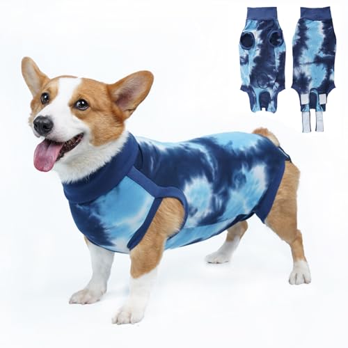 LIANZIMAU Hundebody Nach Op Kastration - Rüde Body für Hunde - Hündin Einteiler Wundschutzanzüge Chirugenanzug Pet Shirts von LIANZIMAU