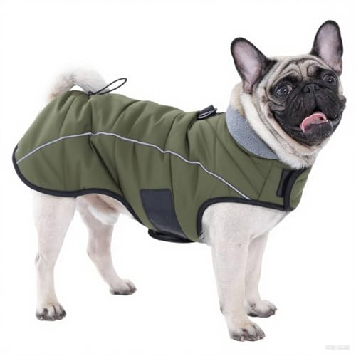 LIANZIMAU Hundejacke Wasserdichter Hundemantel Reflektierende Jacke für kaltes Wetter mit weichem Fleecefutter Warmer Mantel von LIANZIMAU