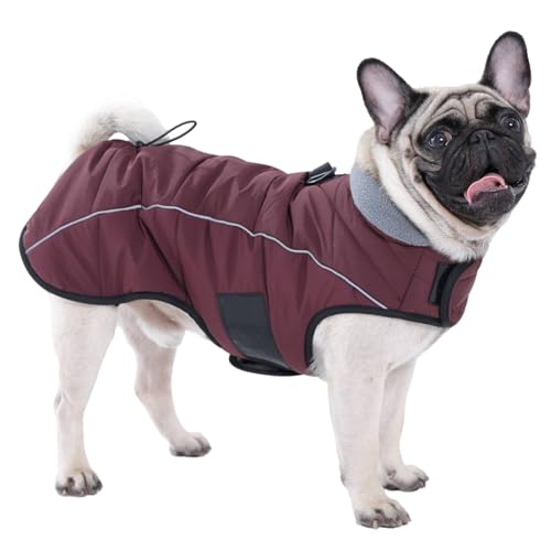 LIANZIMAU Hundejacke Wasserdichter Hundemantel Reflektierende Jacke für kaltes Wetter mit weichem Fleecefutter Warmer Mantel von LIANZIMAU
