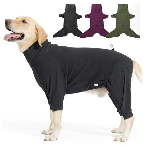 LIANZIMAU Hundepullover Fleece Kleine Mittelgroße Grosse Hunde Fleecemantel mit Beinen Fleece Wintermantel Warmer Hunde Pyjama Hunter Hundepullover von LIANZIMAU