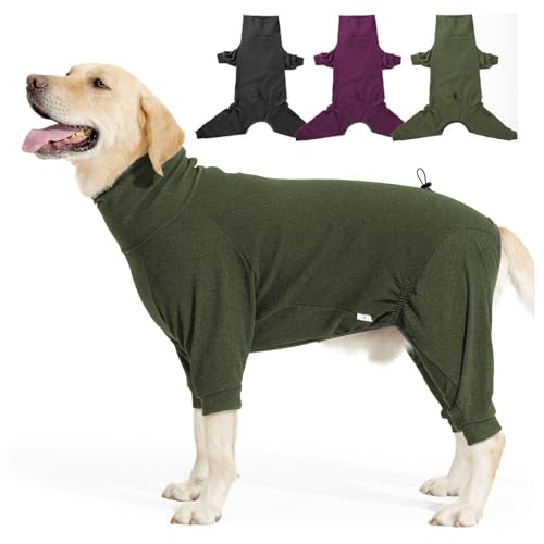 LIANZIMAU Hundepullover Fleece Kleine Mittelgroße Grosse Hunde Fleecemantel mit Beinen Fleece Wintermantel Warmer Hunde Pyjama Hunter Hundepullover von LIANZIMAU