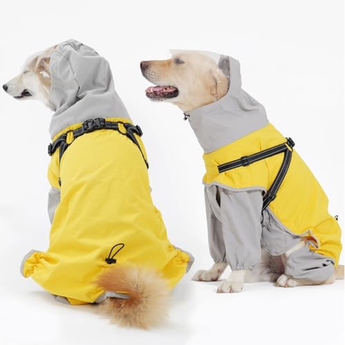LIANZIMAU Regenmantel Hund Hunderegenmantel Wasserdicht mit Transparenter Kapuze - Reflektierender Hundemantel mit Beinen für Kleine Mittelgroße und Große Hunde Geschirr Regenjacke Hund Wasserdicht LIANZIMAU Regenmantel Hund Hunderegenmantel Wasserdicht mit Transparenter Kapuze - Reflektierender Hundemantel mit Beinen für Kleine Mittelgroße und Große Hunde Geschirr Regenjacke Hund Wasserdicht von LIANZIMAU