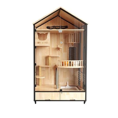 Katzenkäfig Katzenvilla, Holzhaus, Innenbereich, Katzenhaus, luxuriöses dreistöckiges großes Katzennest, Katzenkäfig, Katzenschrank mit Toilette Katzenhaus Katzenkäfig Katzenvilla, Holzhaus, Innenbereich, Katzenhaus, luxuriöses dreistöckiges großes Katzennest, Katzenkäfig, Katzenschrank mit Toilette Katzenhaus von LIBANGRONG-888