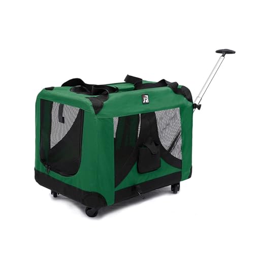 Transportbox für Haustiere auf Rädern Haustier-Trolley, Katzenausflug, große Trolley-Tasche, Haustier-Reisegepäck, große Kapazität, Katzentasche Transportbox für Haustiere(Color:Dark Green) von LIBANGRONG-888