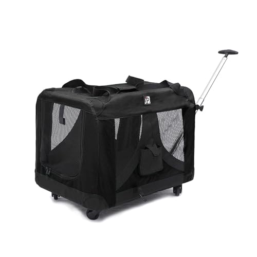Transportbox für Haustiere auf Rädern Haustier-Trolley, Katzenausflug, große Trolley-Tasche, Haustier-Reisegepäck, große Kapazität, Katzentasche Transportbox für Haustiere(Color:Schwarz) von LIBANGRONG-888