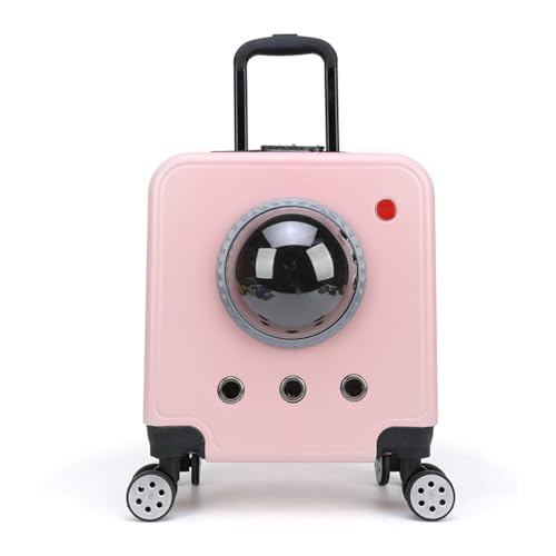 Transportbox für Haustiere auf Rädern Haustier-Trolley, atmungsaktive Katzentasche mit großem Fassungsvermögen, Universalrädern und Zahlenschloss, tragbares Haustiergepäck, atmungsaktiv und bequem, Ha von LIBANGRONG-888