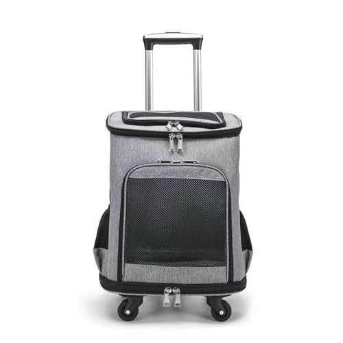 Transportbox für Haustiere auf Rädern Haustier-Trolley-Rucksack, Haustier-Transporttasche auf Rädern, rollende Haustier-Transporttasche mit Teleskopgriff und Schultergurt, Haustier-Rucksack mit großer von LIBANGRONG-888