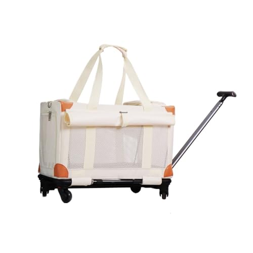 Transportbox für Haustiere auf Rädern Haustier-Trolley mit Rollen, rollender Haustiertransporter mit Teleskopgriff, Haustier-Reisetransporter mit Sonnenschirm, Haustier-Reisetasche Transportbox für Ha von LIBANGRONG-888