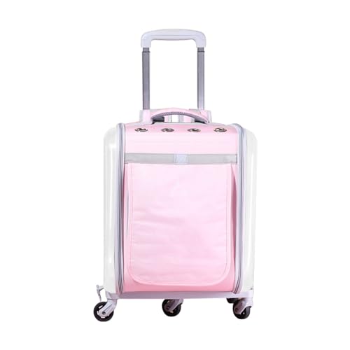 Transportbox für Haustiere auf Rädern Haustiertrage-Rucksack mit Rädern, rollende Katzentrage, abnehmbarer Haustier-Rolltrage-Rucksack, atmungsaktive Haustier-Reisetrage, passend for bis zu 15 Pfund T von LIBANGRONG-888